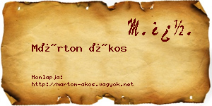 Márton Ákos névjegykártya